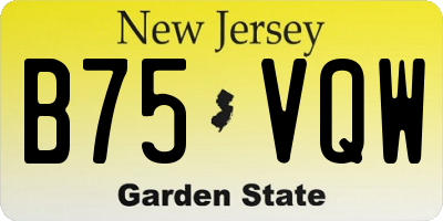 NJ license plate B75VQW