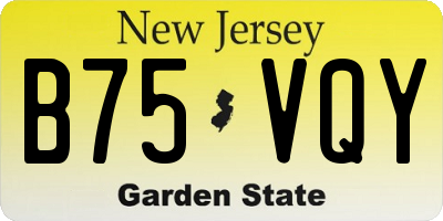 NJ license plate B75VQY