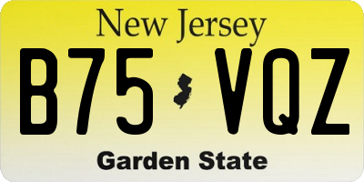 NJ license plate B75VQZ