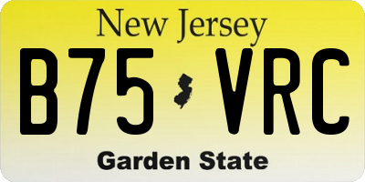 NJ license plate B75VRC