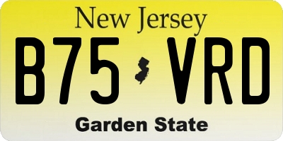 NJ license plate B75VRD