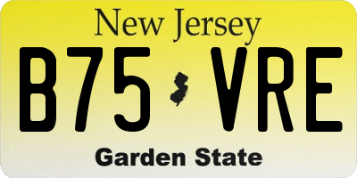 NJ license plate B75VRE