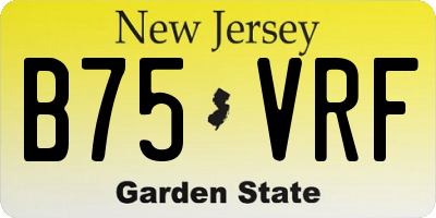 NJ license plate B75VRF