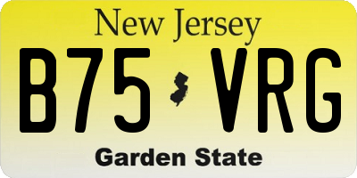 NJ license plate B75VRG
