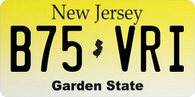 NJ license plate B75VRI