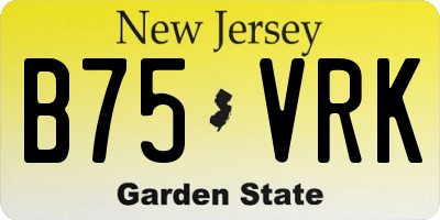 NJ license plate B75VRK