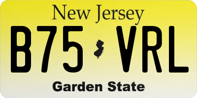 NJ license plate B75VRL