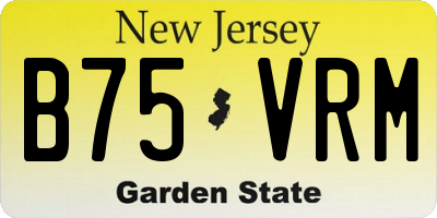 NJ license plate B75VRM