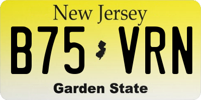 NJ license plate B75VRN