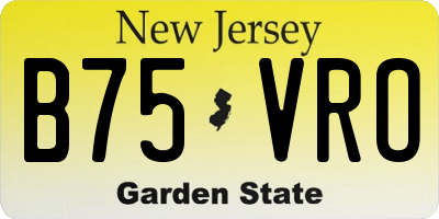 NJ license plate B75VRO