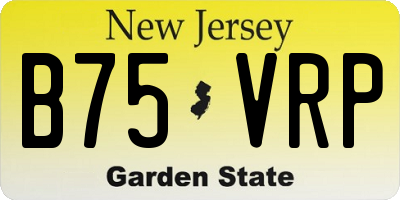 NJ license plate B75VRP