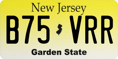 NJ license plate B75VRR