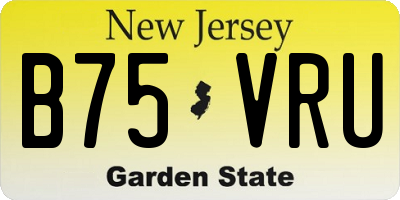 NJ license plate B75VRU