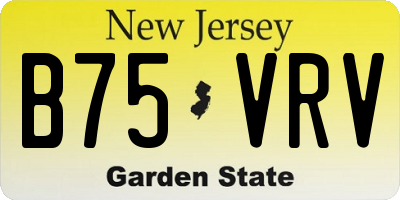 NJ license plate B75VRV