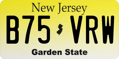 NJ license plate B75VRW