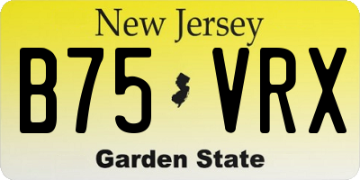 NJ license plate B75VRX