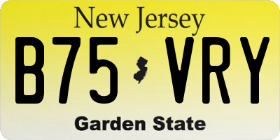 NJ license plate B75VRY