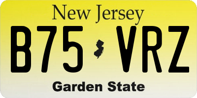 NJ license plate B75VRZ
