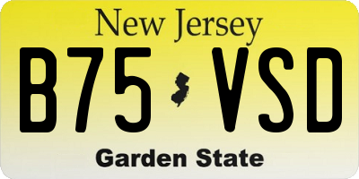 NJ license plate B75VSD