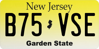 NJ license plate B75VSE