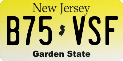 NJ license plate B75VSF