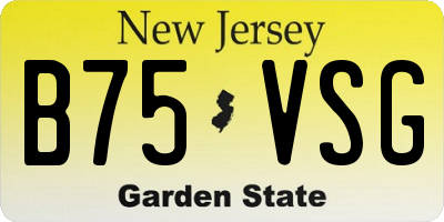NJ license plate B75VSG