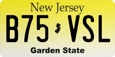 NJ license plate B75VSL