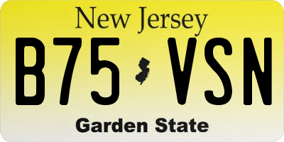 NJ license plate B75VSN