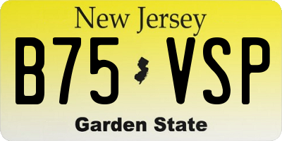 NJ license plate B75VSP