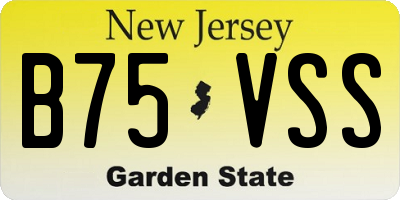NJ license plate B75VSS
