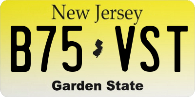 NJ license plate B75VST