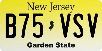 NJ license plate B75VSV