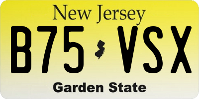 NJ license plate B75VSX
