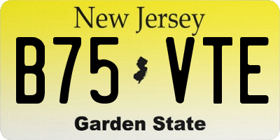 NJ license plate B75VTE
