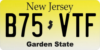 NJ license plate B75VTF