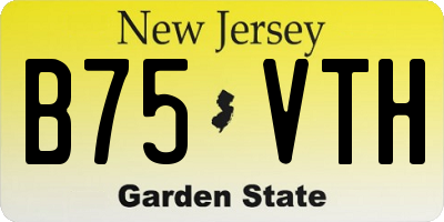 NJ license plate B75VTH