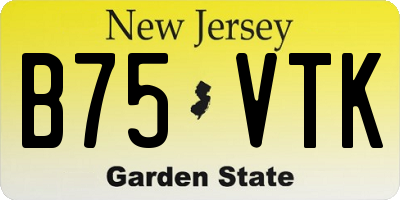NJ license plate B75VTK