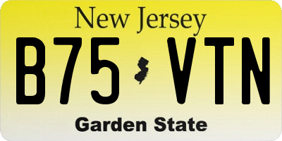 NJ license plate B75VTN