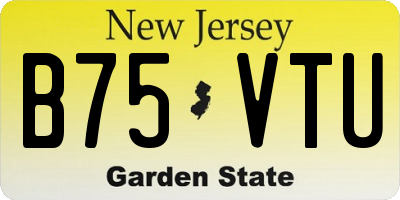 NJ license plate B75VTU