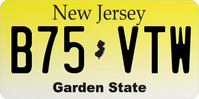 NJ license plate B75VTW