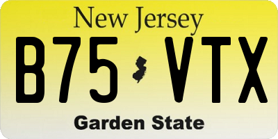 NJ license plate B75VTX