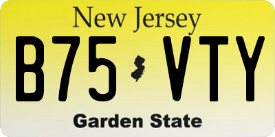 NJ license plate B75VTY