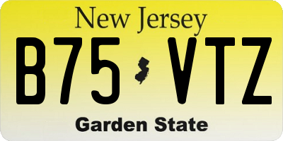 NJ license plate B75VTZ