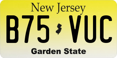 NJ license plate B75VUC