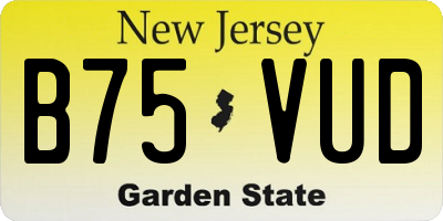 NJ license plate B75VUD