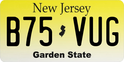 NJ license plate B75VUG