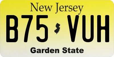 NJ license plate B75VUH