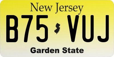 NJ license plate B75VUJ