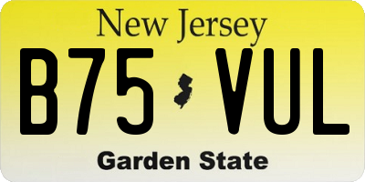 NJ license plate B75VUL