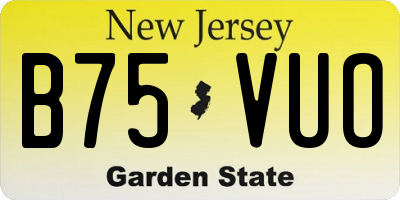 NJ license plate B75VUO